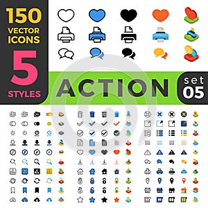 Action Settings 150 line flat isometric mobile web