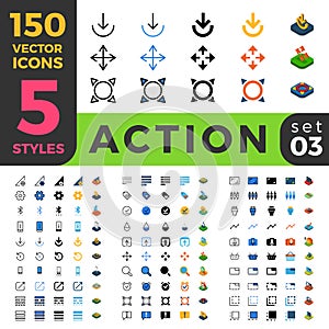 Action Settings 150 line flat isometric mobile web