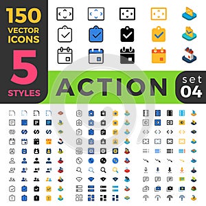 Action Settings 150 line flat isometric mobile web