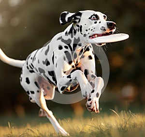 Dalmatian Catching Frisbee photo