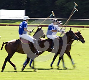 Action shot of a polo match