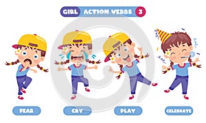 Action Verbs For Children Education photo