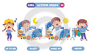 Action Verbs For Children Education photo