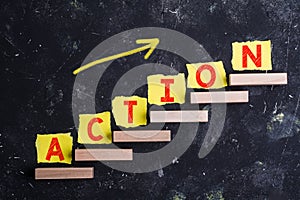 Action word on steps