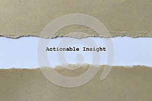 actionable insight on white paper