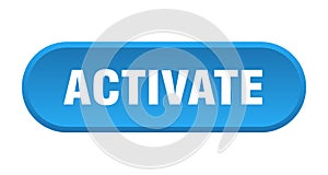 activate button. rounded sign on white background