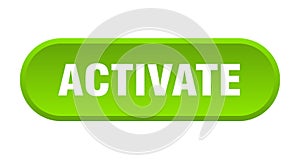 activate button. rounded sign on white background