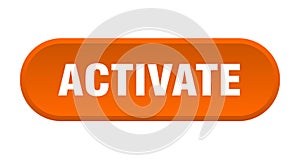 activate button. rounded sign on white background