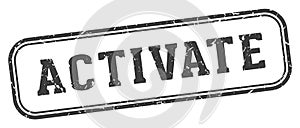 activate stamp. activate rectangular stamp on white background