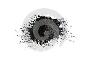 Activated charcoal powder shot with macro lens photo