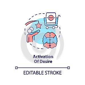 Activation of desire concept icon