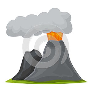 Active Bali volcano icon cartoon vector. Summer travel nature