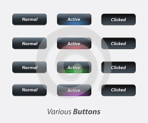 Active button, non-activ button ui ux kit