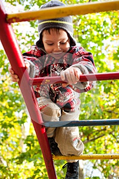 Active child in playground