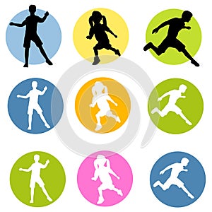 Active Children Silhouettes