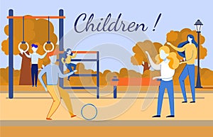 Active Children Training Playing in Park Poster