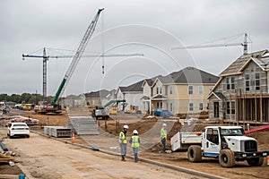 Construction site of new homes