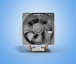 Active CPU cooler with the aluminum finned heat-sink and the fan