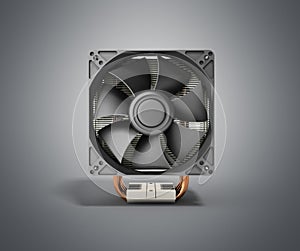 Active CPU cooler with the aluminum finned heat-sink and the fan