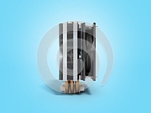 Active CPU cooler with the aluminum finned heat-sink and the fan