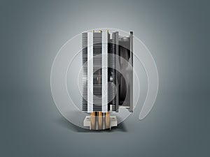 Active CPU cooler with the aluminum finned heat-sink and the fan