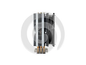 Active CPU cooler with the aluminum finned heat-sink and the fan