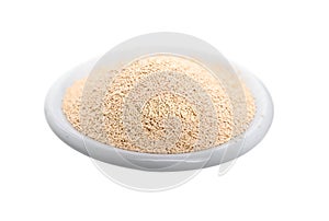 Active dry yeast isolated on white background