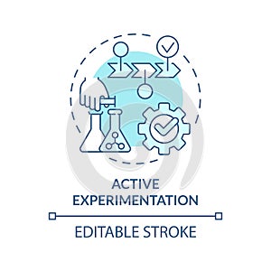 Active experimentation soft blue concept icon