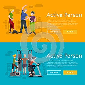 Active fitness person man and woman workout in gym