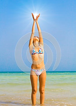 Active girl on a beach