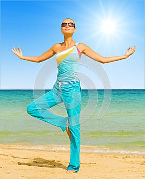 Active girl on a beach