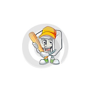 An active healthy USB power socket mascot design style playing baseball