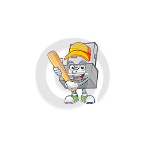 An active healthy USB wireless adapter mascot design style playing baseball
