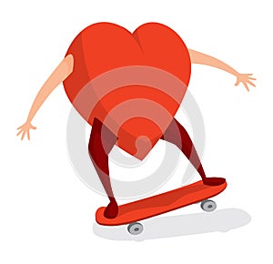 Active heart rolling on skateboard