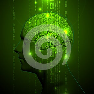 Active Human Brain with Binary digits