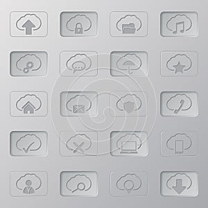 Active/inactive cloud button set photo