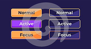 Active and inactive Settings UI elements kit