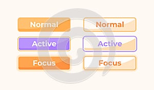 Active and inactive Settings UI elements kit