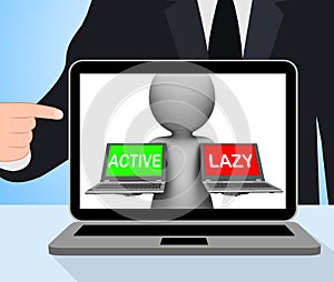 Active Lazy Laptops Displays Action Or Inaction photo