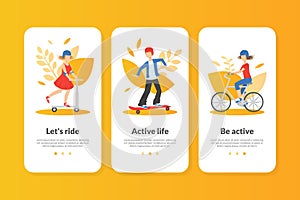 Active Life Landing Page Template, Healthy Lifestyle Website, Homepage or Mobile App Design Element Vector Illustration