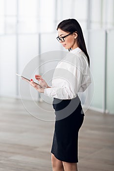 Active lifestyle of mixed ethnicity career business woman walking to work place office