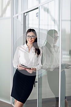 Active lifestyle of mixed ethnicity career business woman walking to work place office