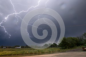 Active lightning show over northeast Nebraska at midnight