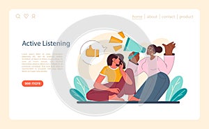 Active listening concept. An engaging vector scene showcasing the art of attentive communication