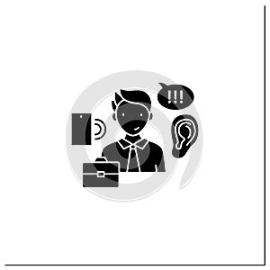 Active listening glyph icon