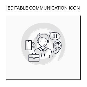 Active listening line icon