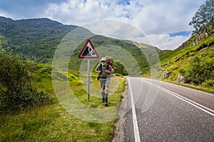 Active senior men traveling in Scotland.