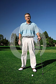 Active Mature Man Golfer