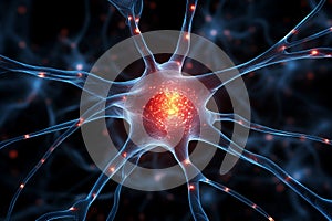 active nerve cells.Human brain stimulation or activity with neuron