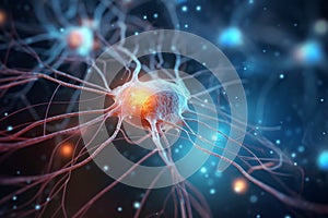 active nerve cells.Human brain stimulation or activity with neuron